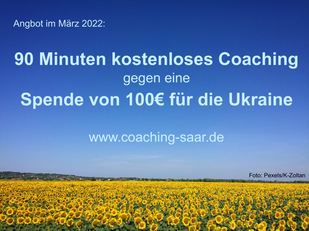 90 Minuten Coaching gegen Spende für die Ukraine